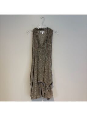 Papillon Bohemian Hippie Tiered. Brown Floral Drawstring Dress Size M
